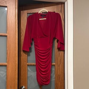 White House Black Market Red Long Sleeve Dress